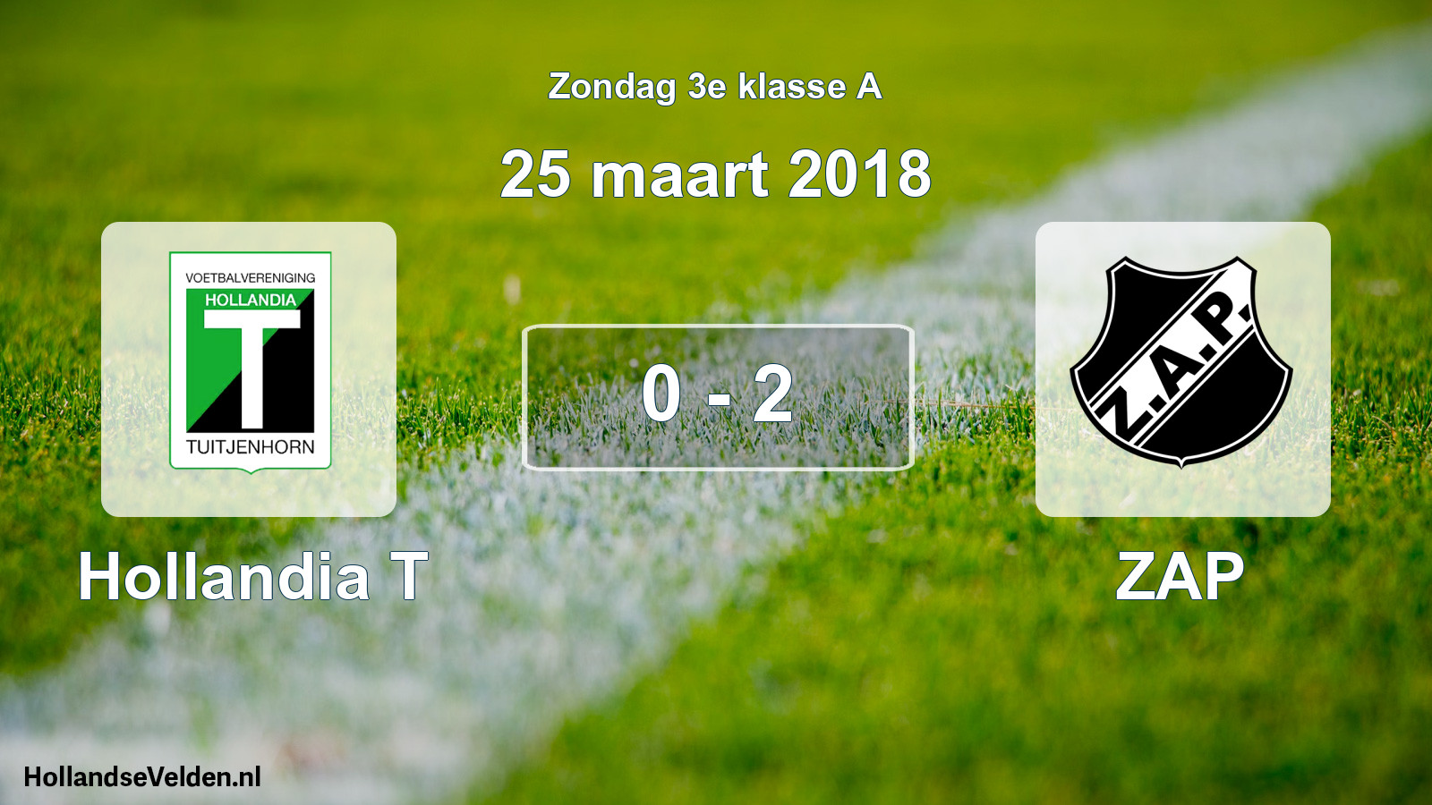 Total number of matches played: Hollandia T - ZAP 0 - 2 (25 March 2018)