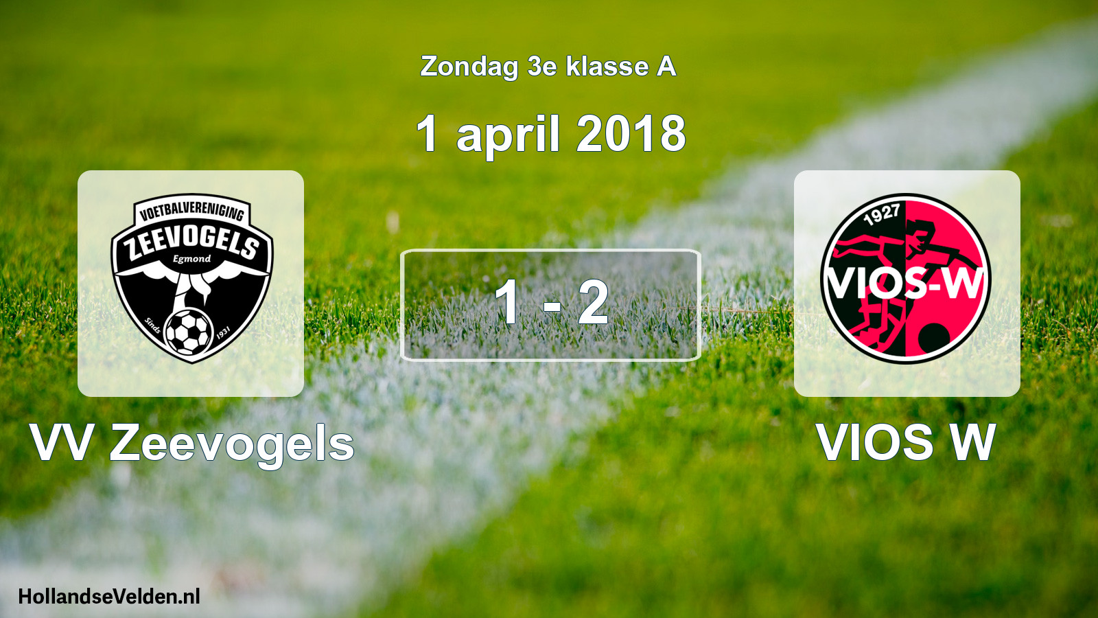 Total number of matches played: VV Zeevogels - VIOS W 1 - 2 (1 April 2018)