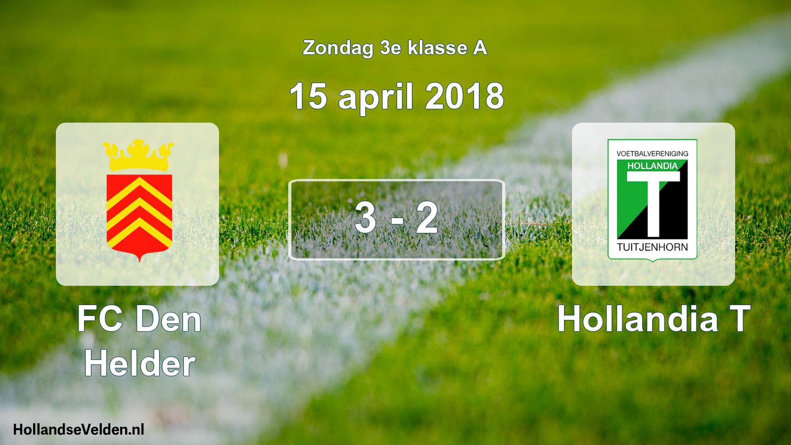 Total number of matches played: FC Den Helder - Hollandia T 3 - 2 (15 April 2018)