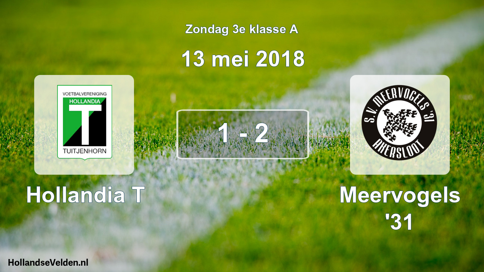 Total number of matches played: Hollandia T - Meervogels '31 1 - 2 (13 May 2018)