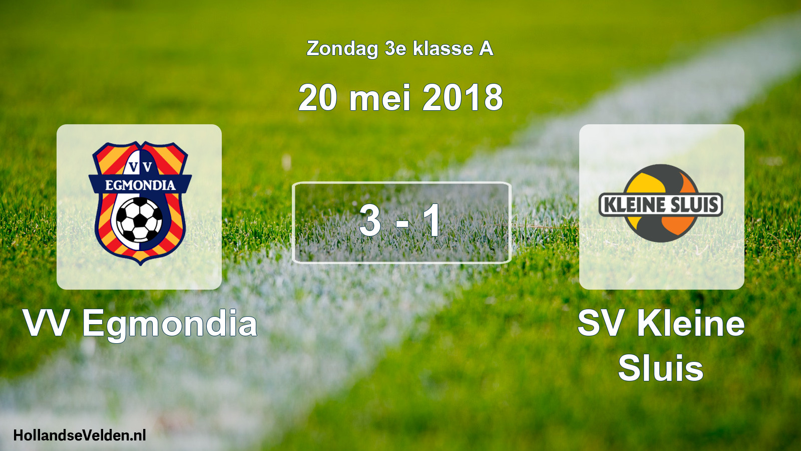 Total number of matches played: VV Egmondia - SV Kleine Sluis 3 - 1 (20 May 2018)