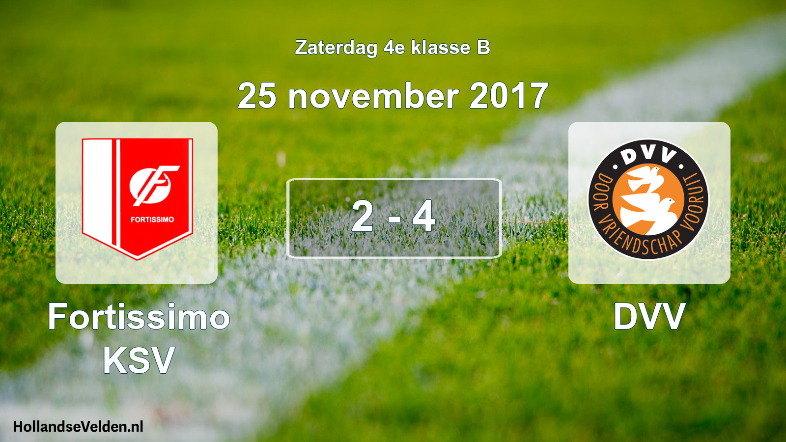 Total number of matches played: Fortissimo KSV - DVV 2 - 4 (25 November 2017)