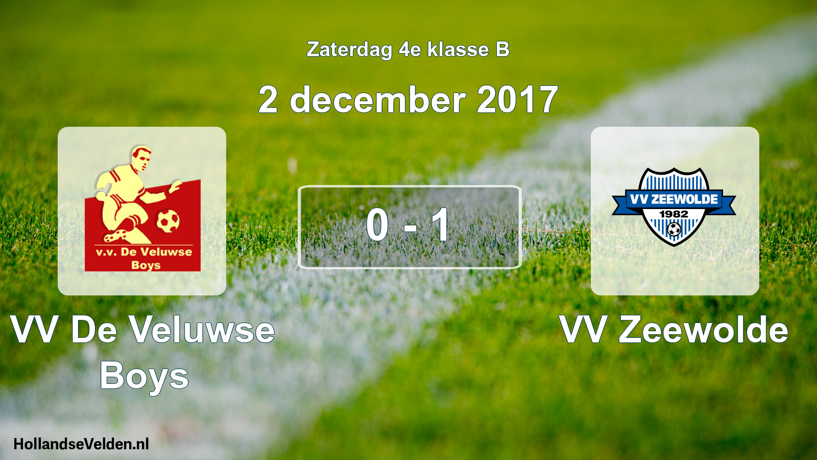 Total number of matches played: VV De Veluwse Boys - VV Zeewolde 0 - 1 (2 December 2017)