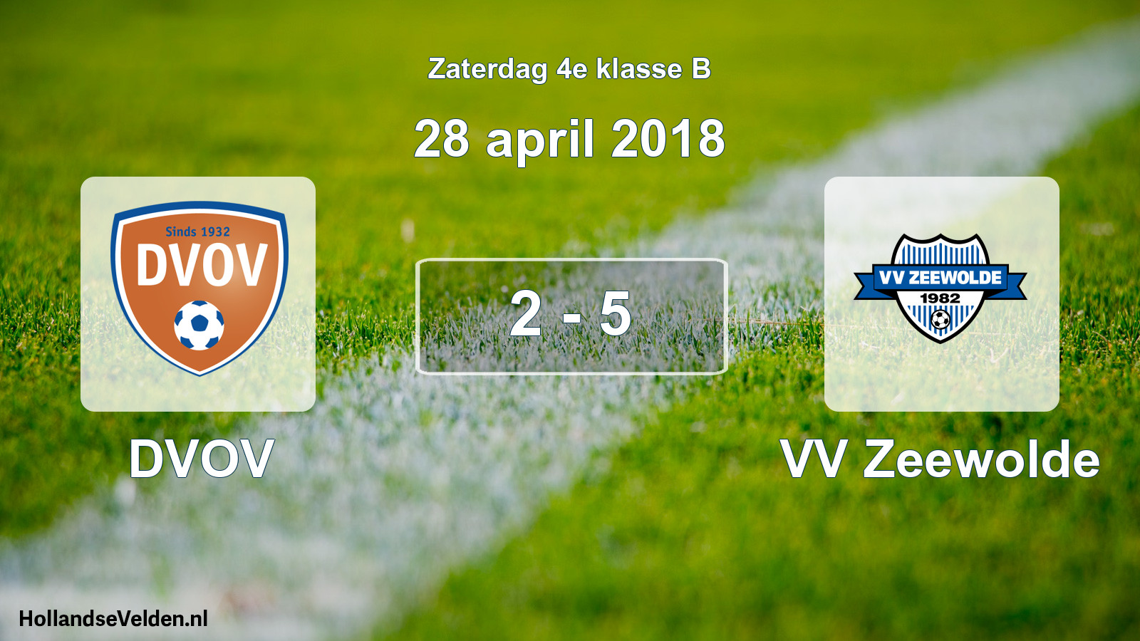 Total number of matches played: DVOV - VV Zeewolde 2 - 5 (28 April 2018)