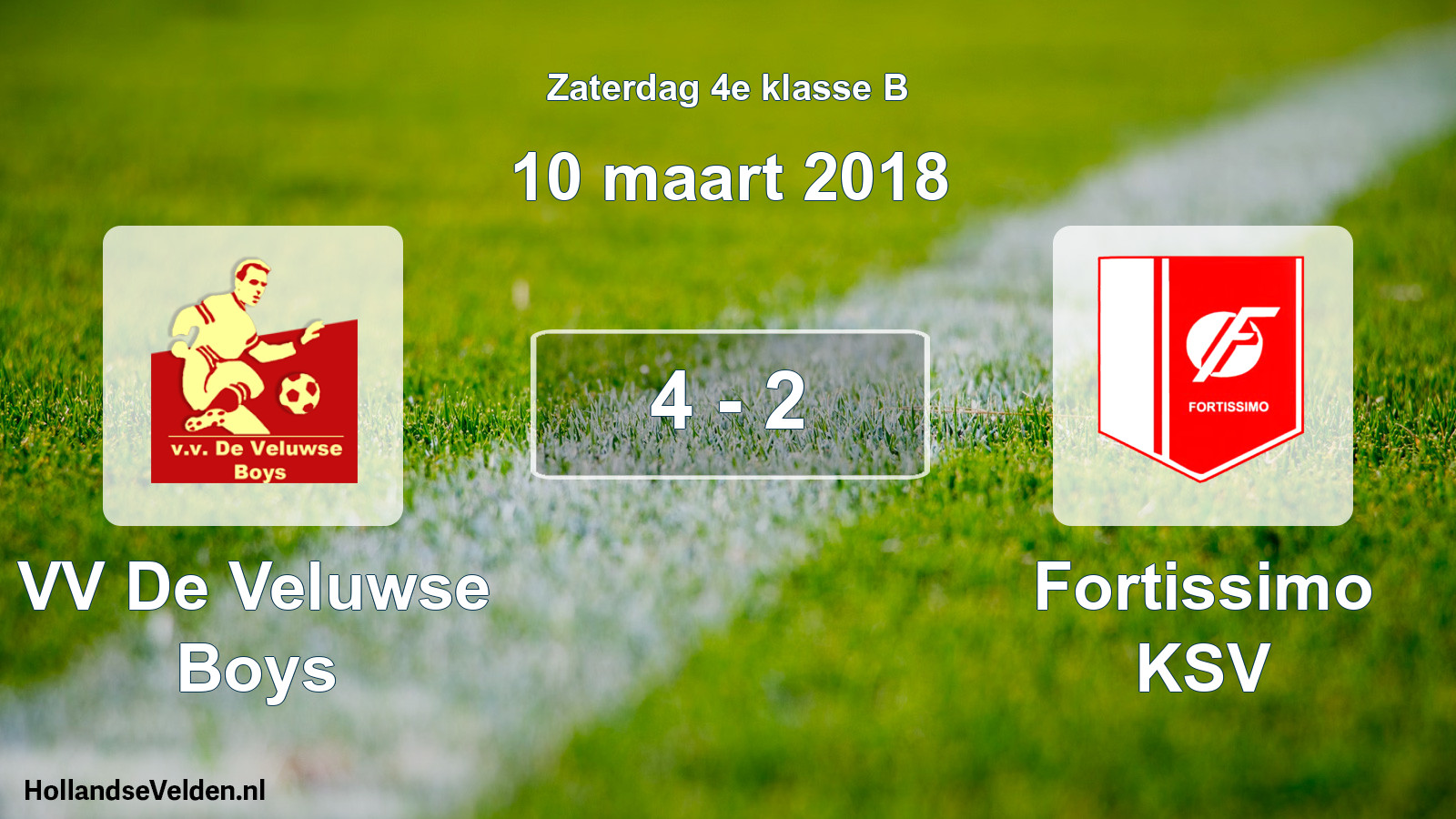 Total number of matches played: VV De Veluwse Boys - Fortissimo KSV 4 - 2 (10 March 2018)