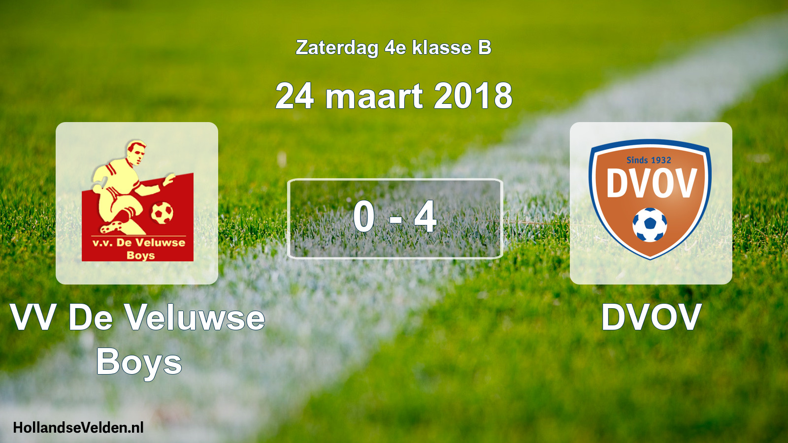 Total number of matches played: VV De Veluwse Boys - DVOV 0 - 4 (24 March 2018)