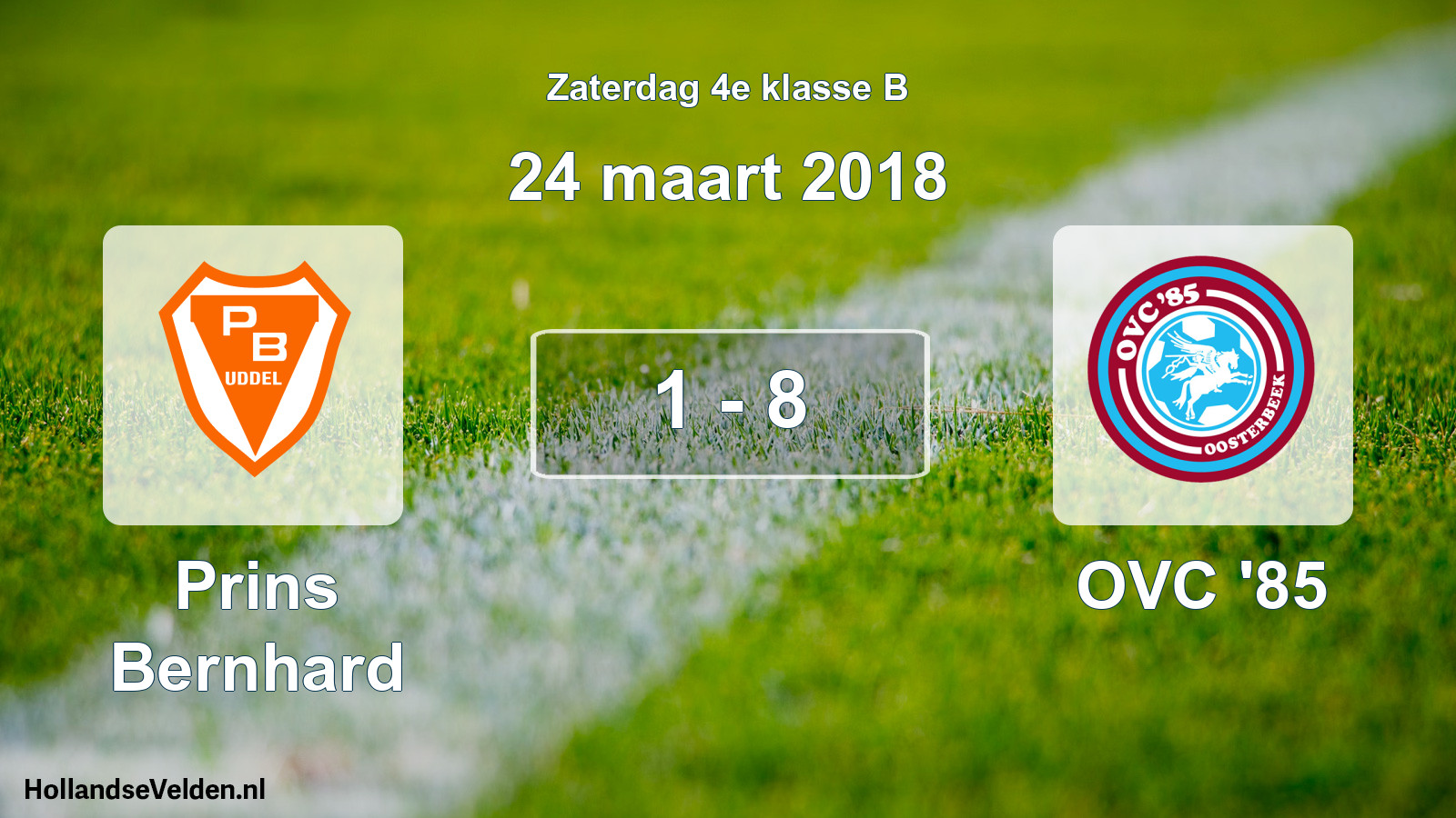 Total number of matches played: Prins Bernhard - OVC '85 1 - 8 (24 March 2018)