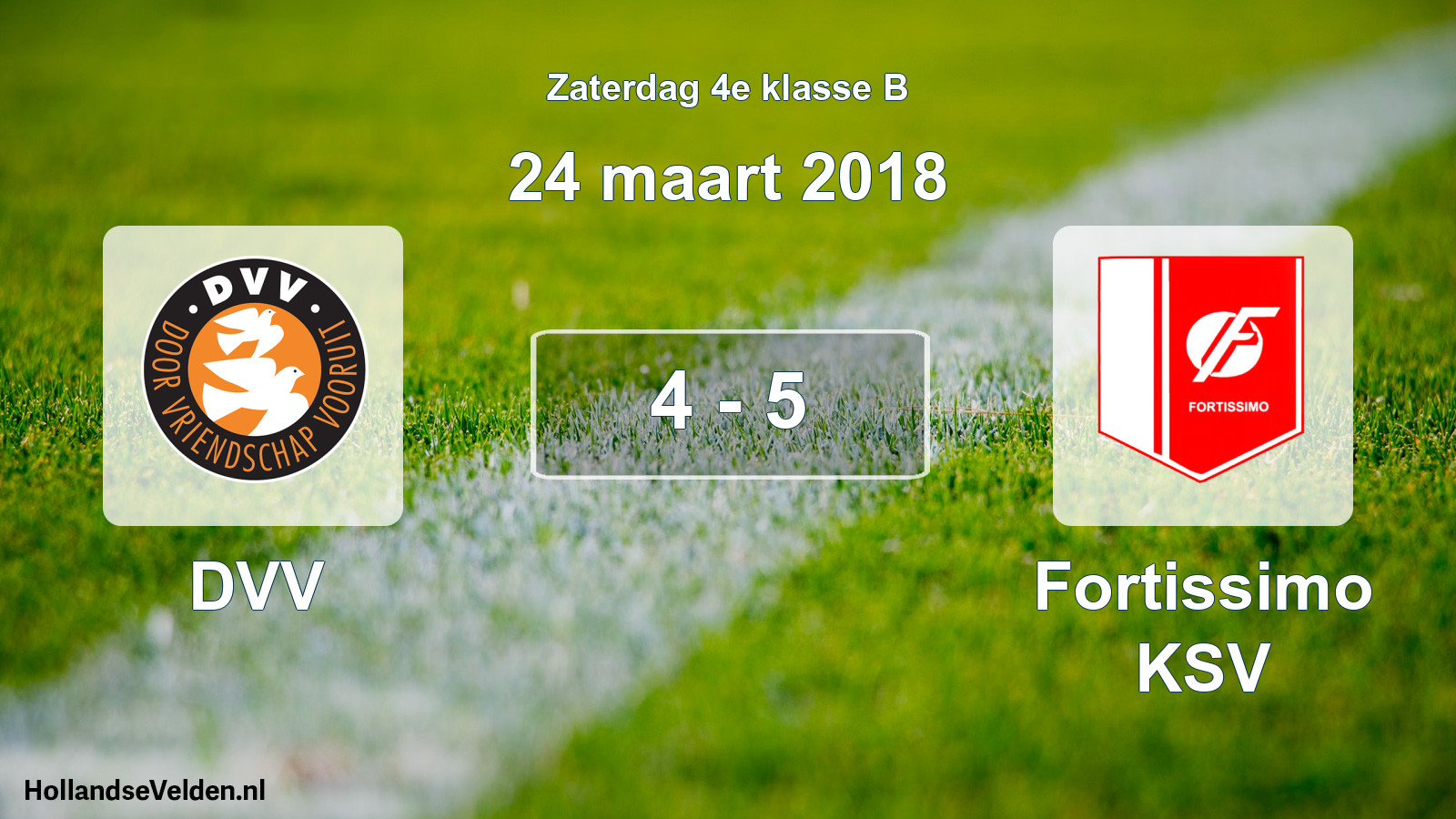 Total number of matches played: DVV - Fortissimo KSV 4 - 5 (24 March 2018)