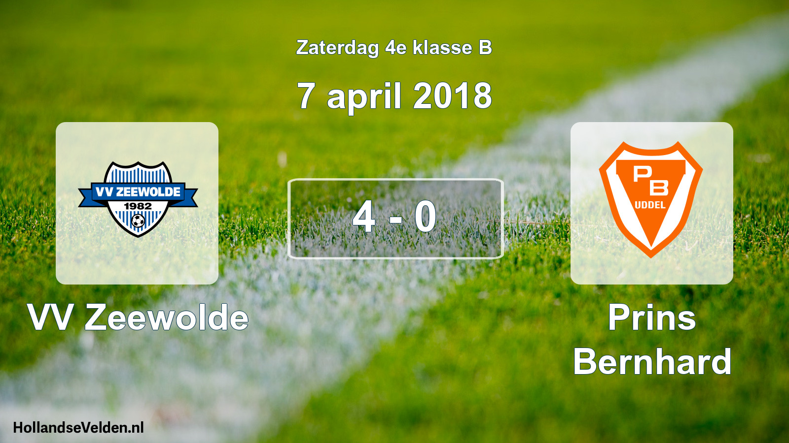 Total number of matches played: VV Zeewolde - Prins Bernhard 4 - 0 (7 April 2018)