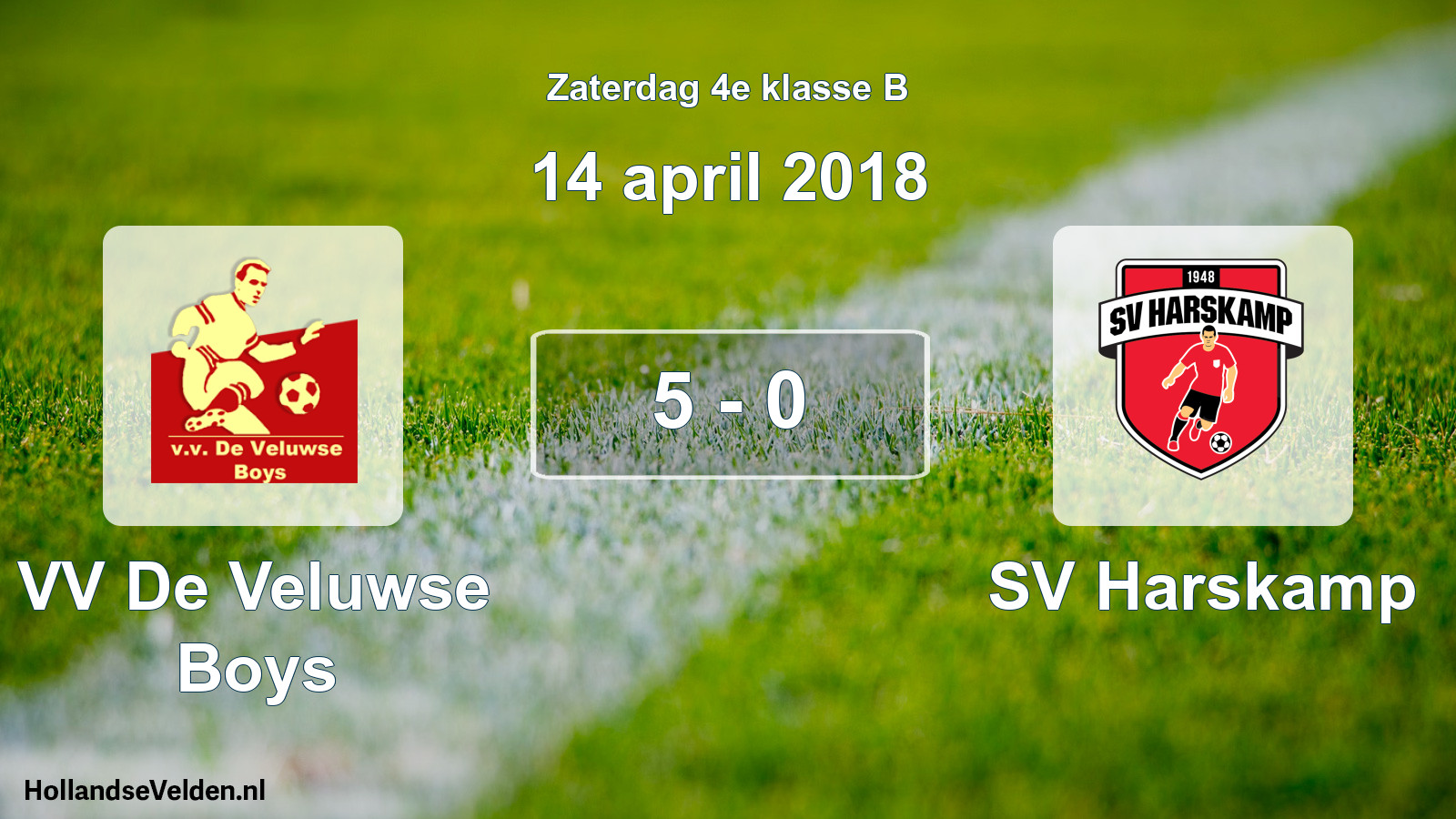 Total number of matches played: VV De Veluwse Boys - SV Harskamp 5 - 0 (14 April 2018)