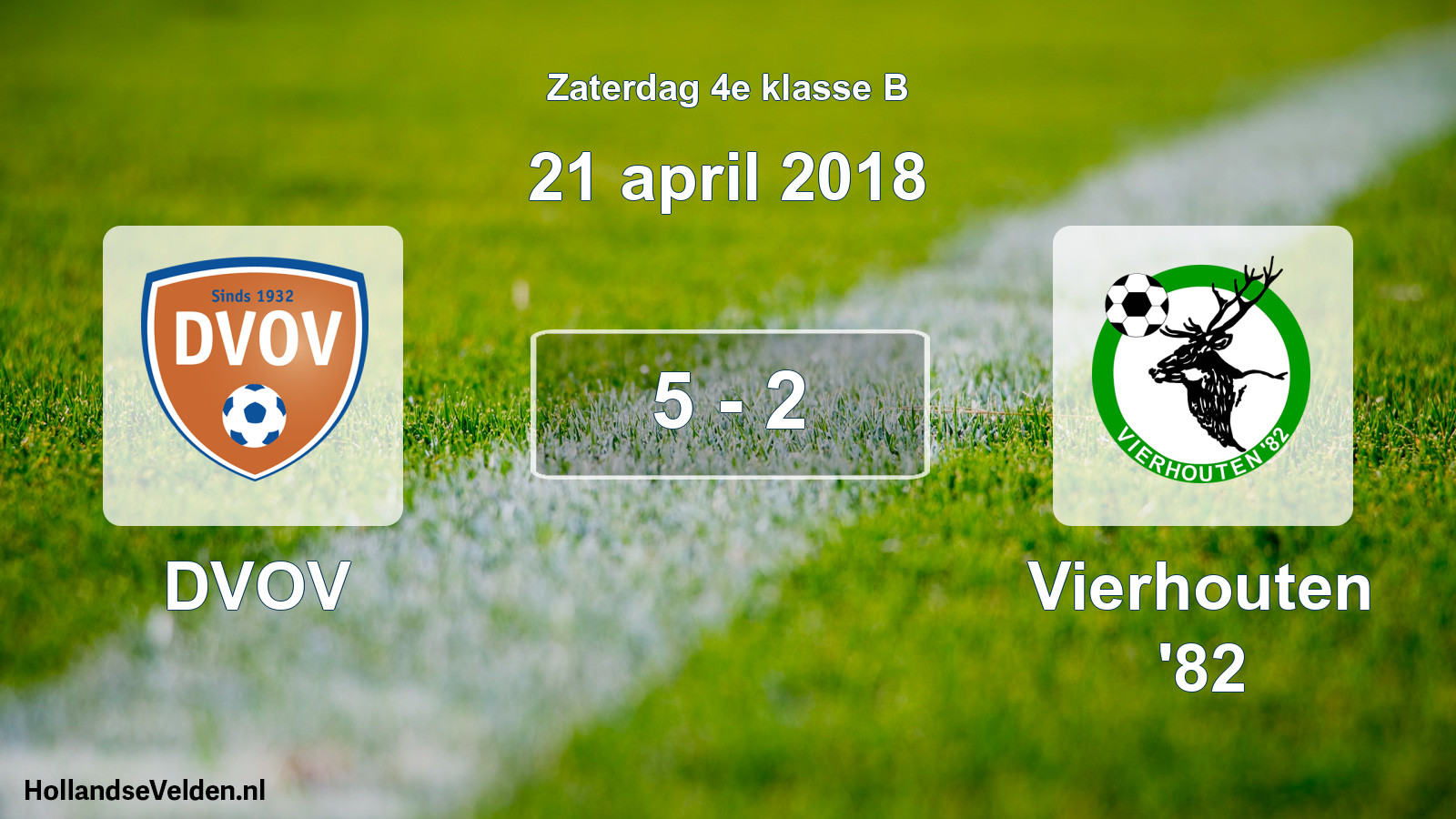 Total number of matches played: DVOV - Vierhouten '82 5 - 2 (21 April 2018)
