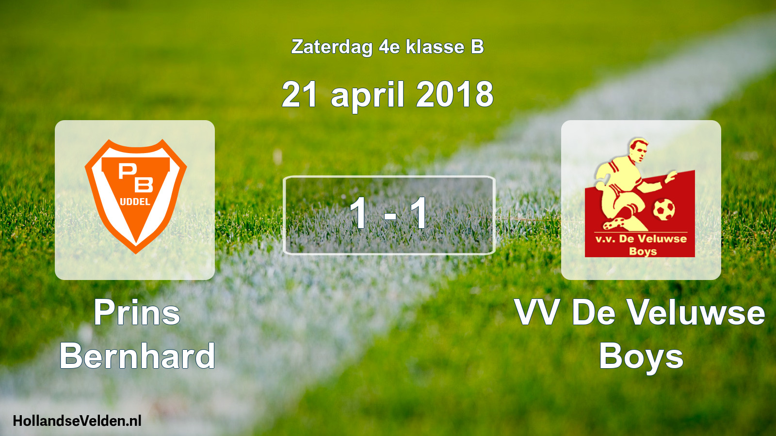 Total number of matches played: Prins Bernhard - VV De Veluwse Boys 1 - 1 (21 April 2018)
