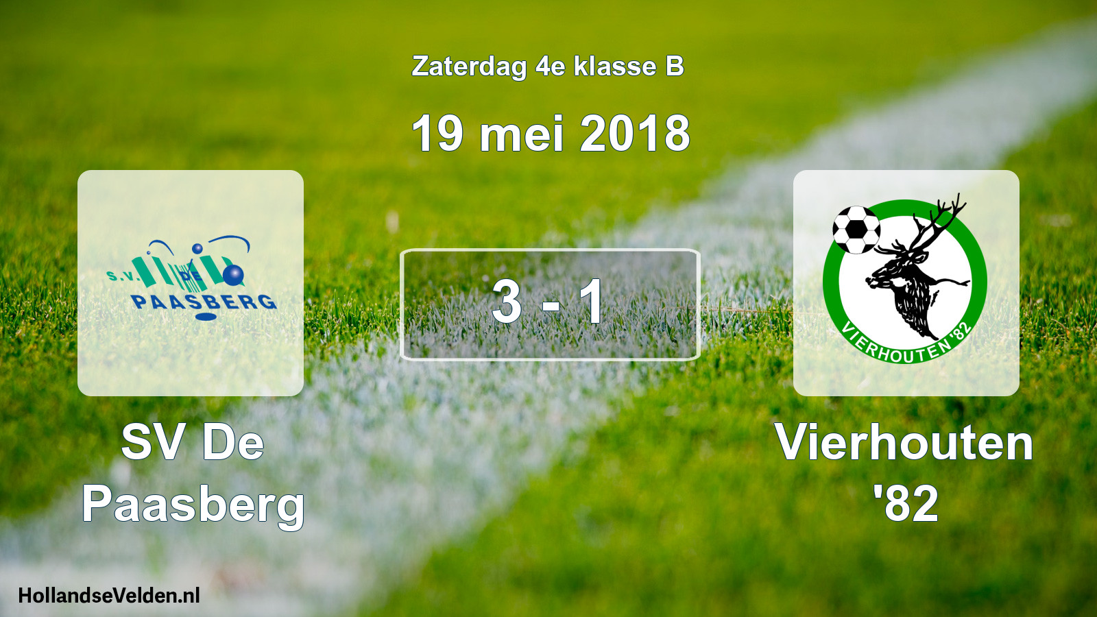 Total number of matches played: SV De Paasberg - Vierhouten '82 3 - 1 (19 May 2018)