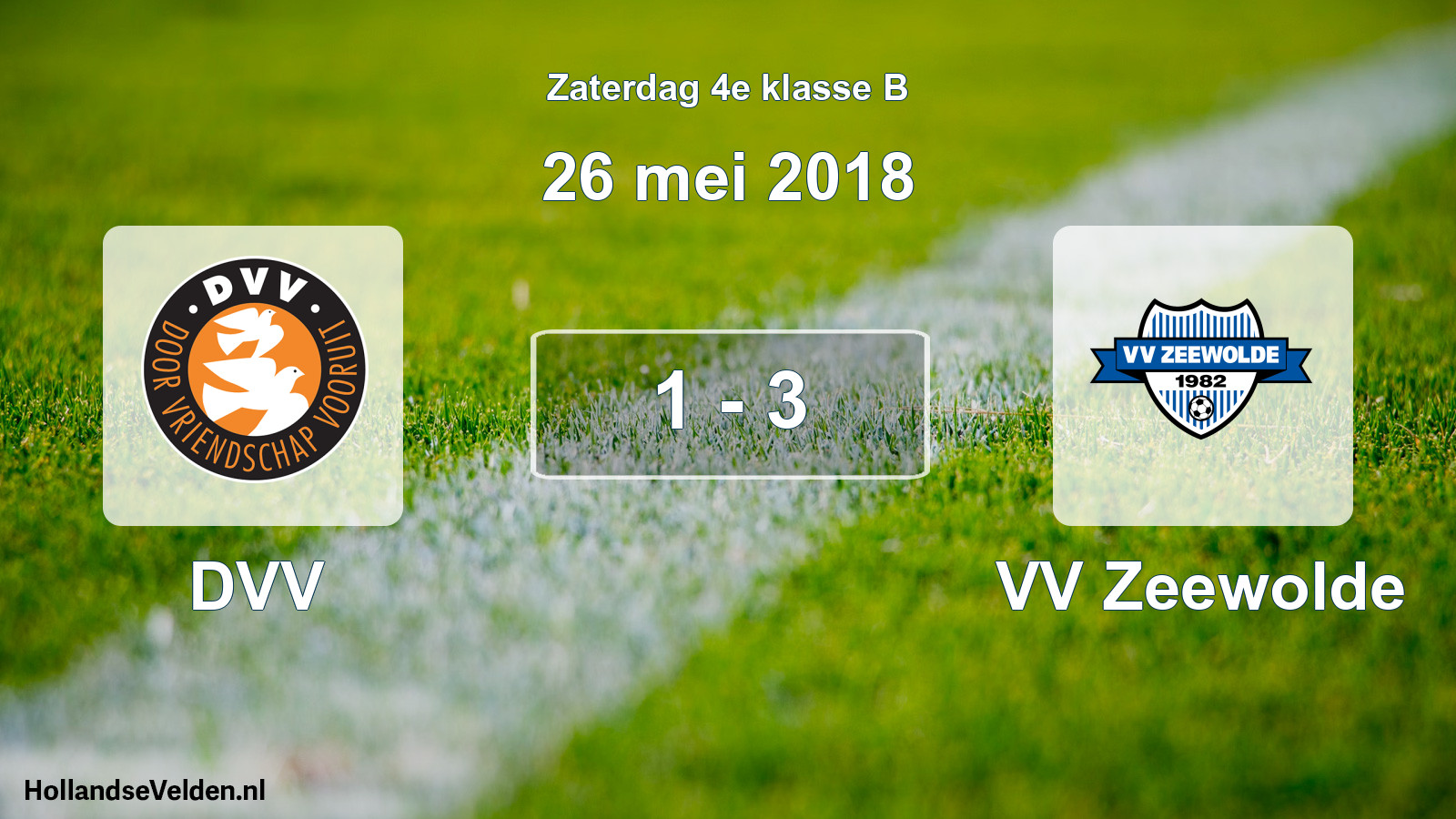Total number of matches played: DVV - VV Zeewolde 1 - 3 (26 May 2018)