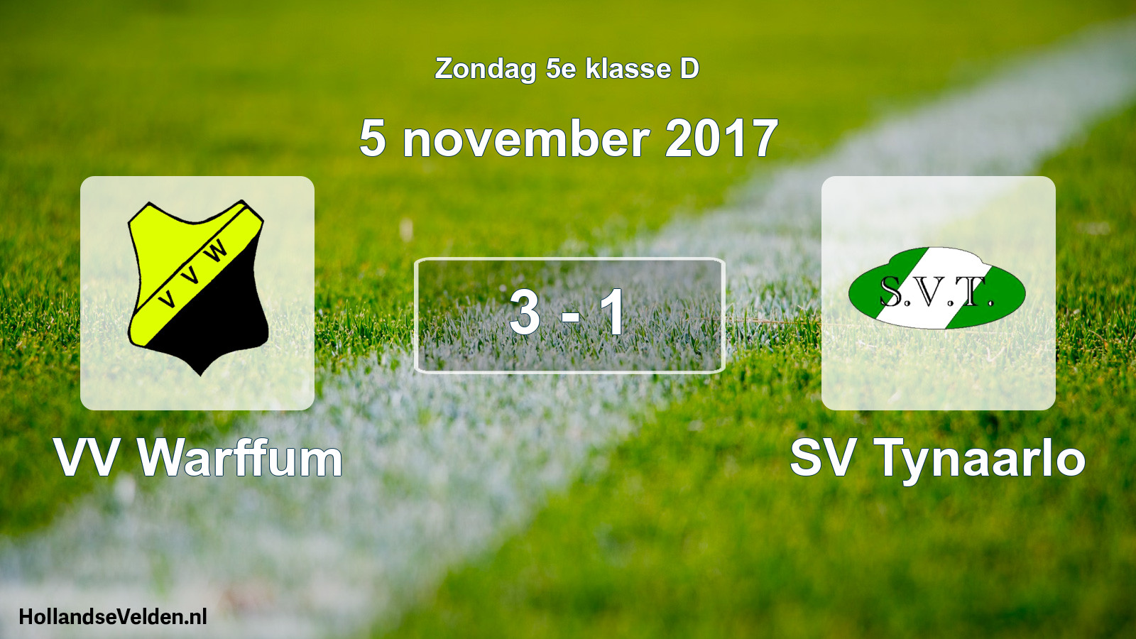 Total number of matches played: VV Warffum - SV Tynaarlo 3 - 1 (5 November 2017)