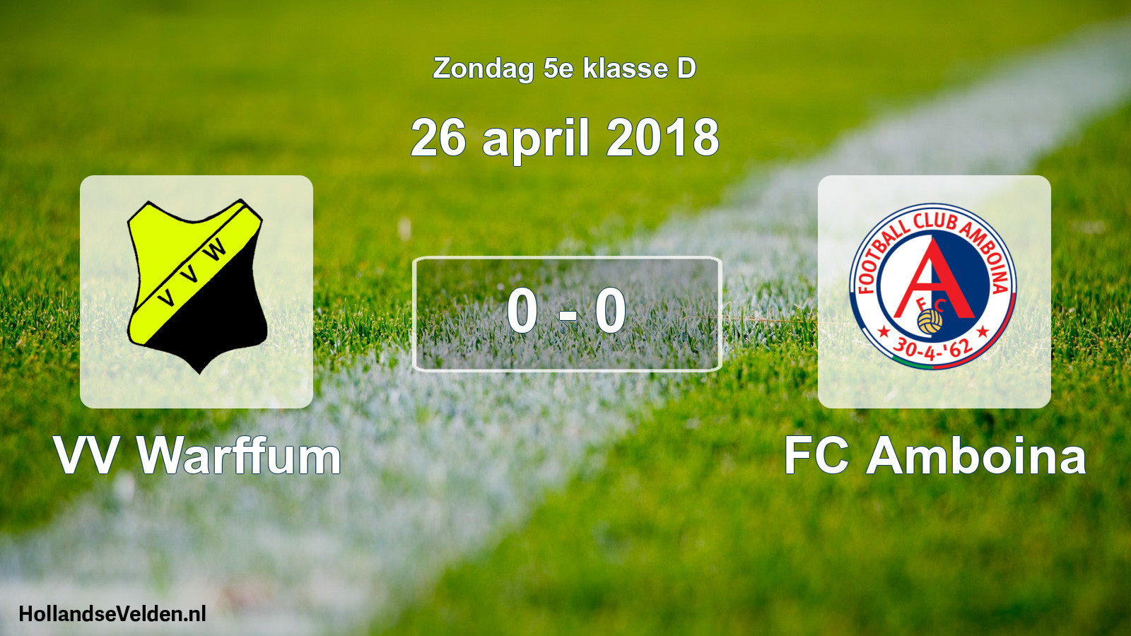 Total number of matches played: VV Warffum - FC Amboina 0 - 0 (26 April 2018)