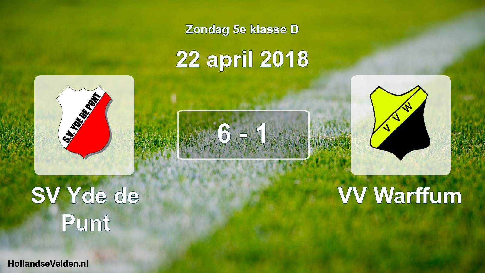 Total number of matches played: SV Yde de Punt - VV Warffum 6 - 1 (22 April 2018)