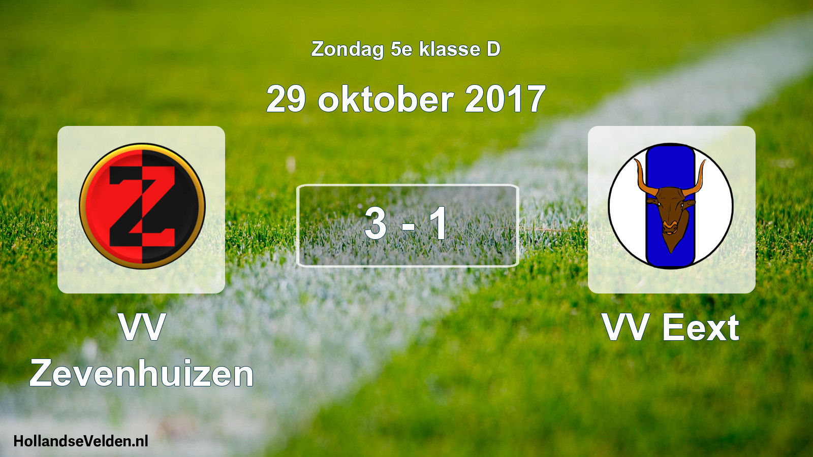 Total number of matches played: VV Zevenhuizen - VV Eext 3 - 1 (29 October 2017)