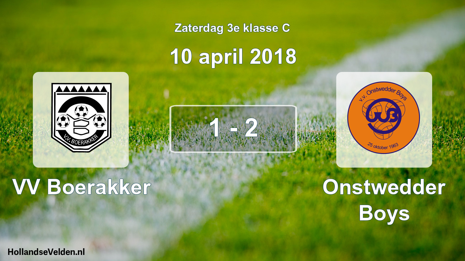 Total number of matches played: VV Boerakker - Onstwedder Boys 1 - 2 (10 April 2018)