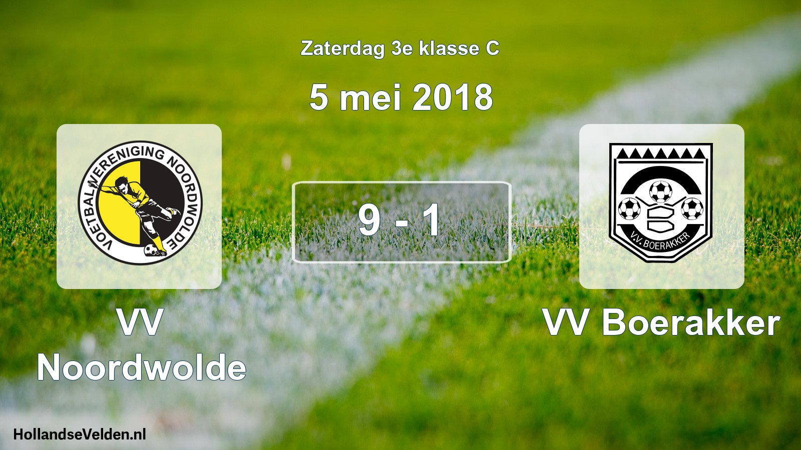 Total number of matches played: VV Noordwolde - VV Boerakker 9 - 1 (5 May 2018)
