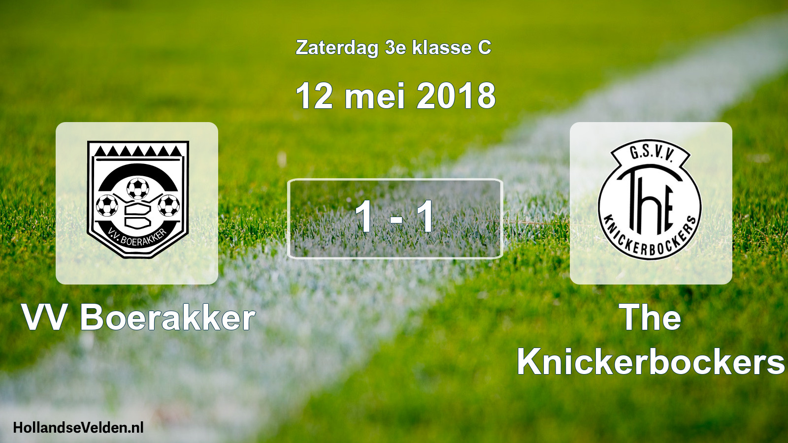 Total number of matches played: VV Boerakker - The Knickerbockers 1 - 1 (12 May 2018)