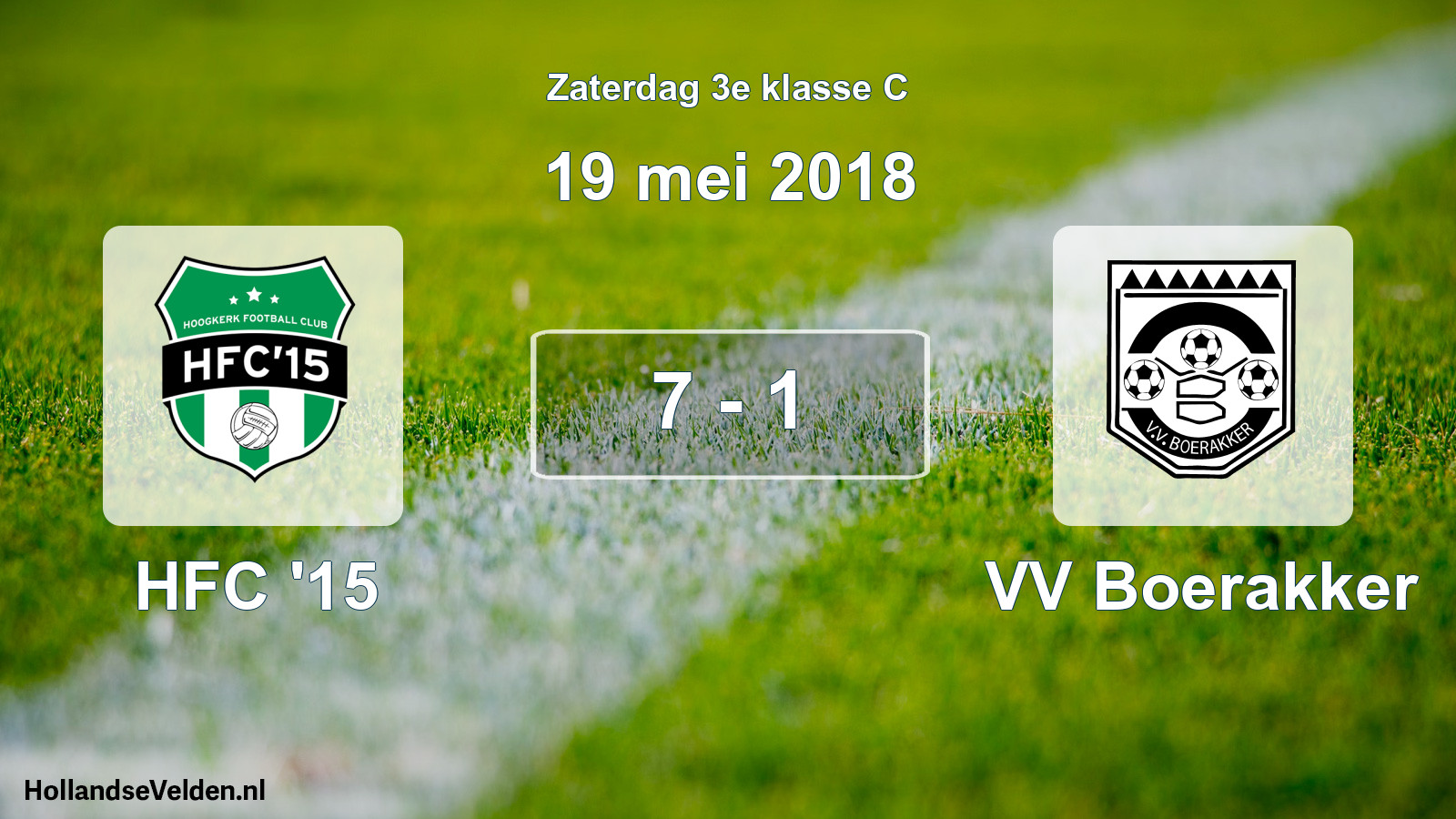 Total number of matches played: HFC '15 - VV Boerakker 7 - 1 (19 May 2018)