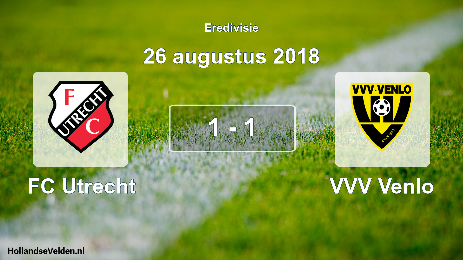 Total number of matches played: FC Utrecht - VVV Venlo 1 - 1 (26 August 2018)