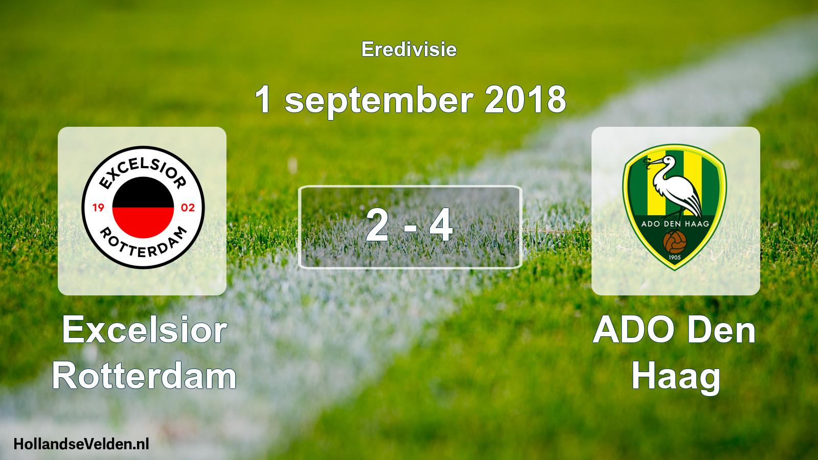 Total number of matches played: Excelsior Rotterdam - ADO Den Haag 2 - 4 (1 September 2018)