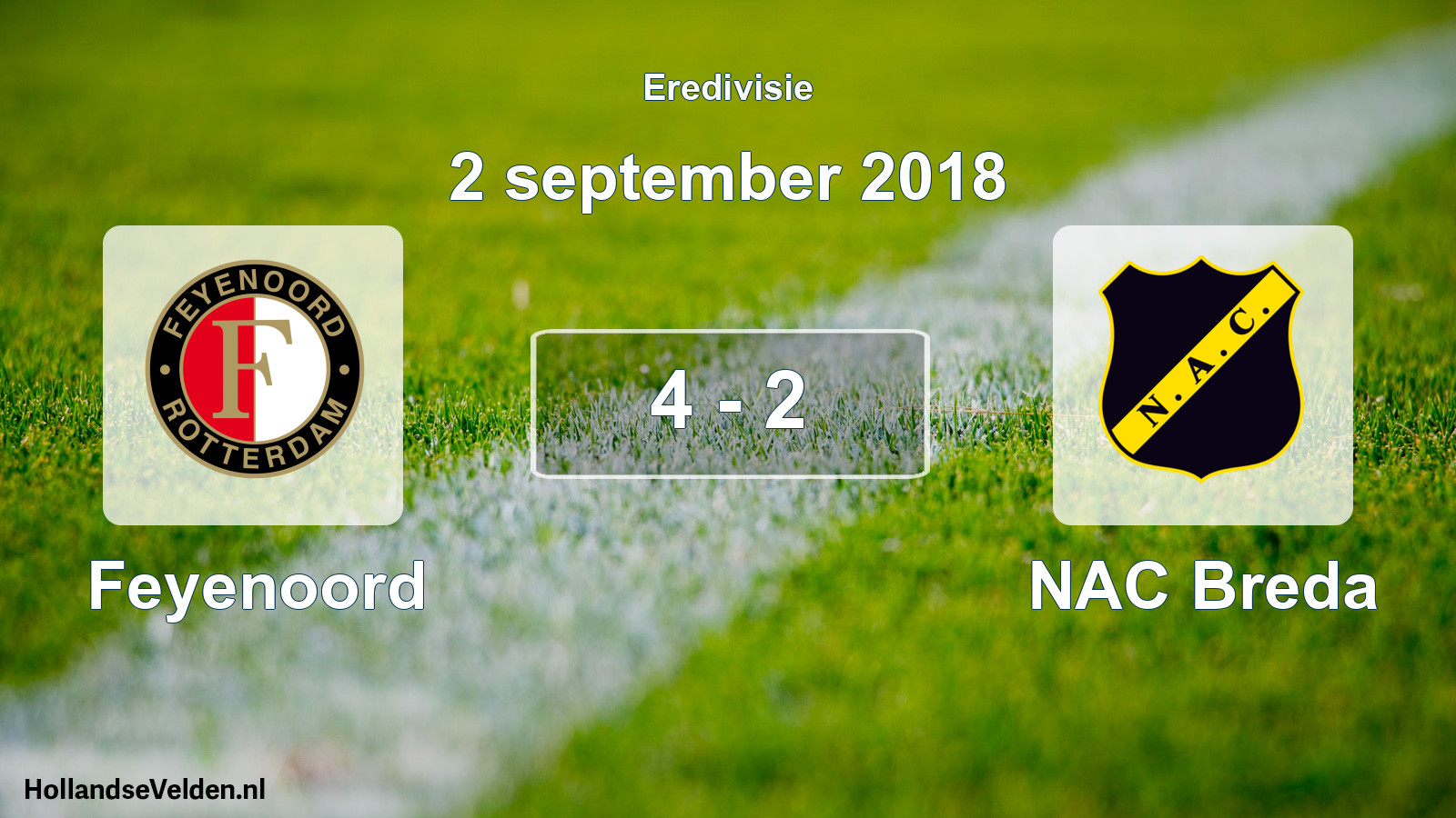 Total number of matches played: Feyenoord - NAC Breda 4 - 2 (2 September 2018)