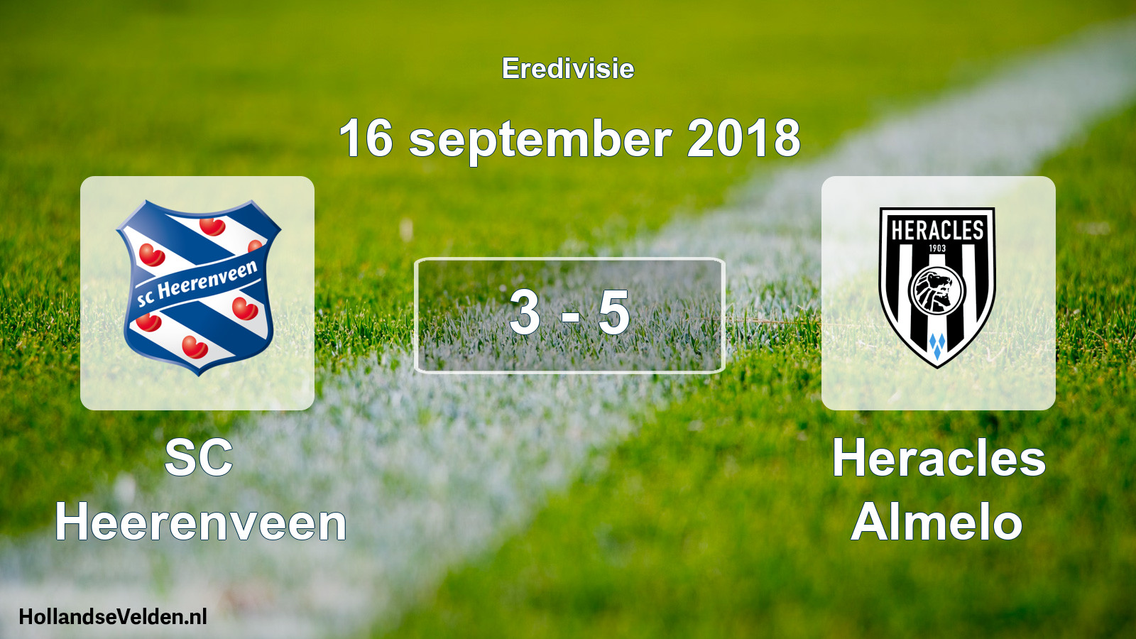 Total number of matches played: SC Heerenveen - Heracles Almelo 3 - 5 (16 September 2018)