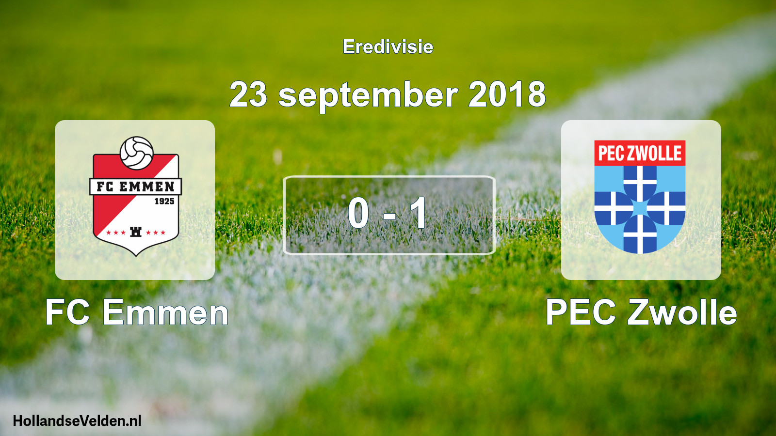 Total number of matches played: FC Emmen - PEC Zwolle 0 - 1 (23 September 2018)