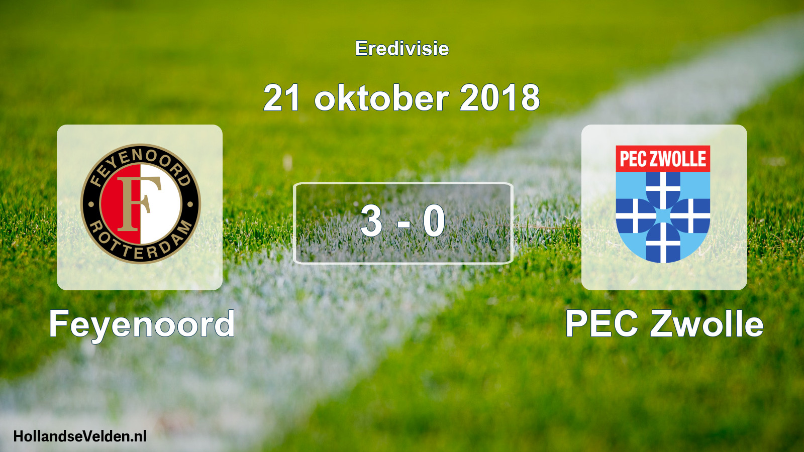 Total number of matches played: Feyenoord - PEC Zwolle 3 - 0 (21 October 2018)