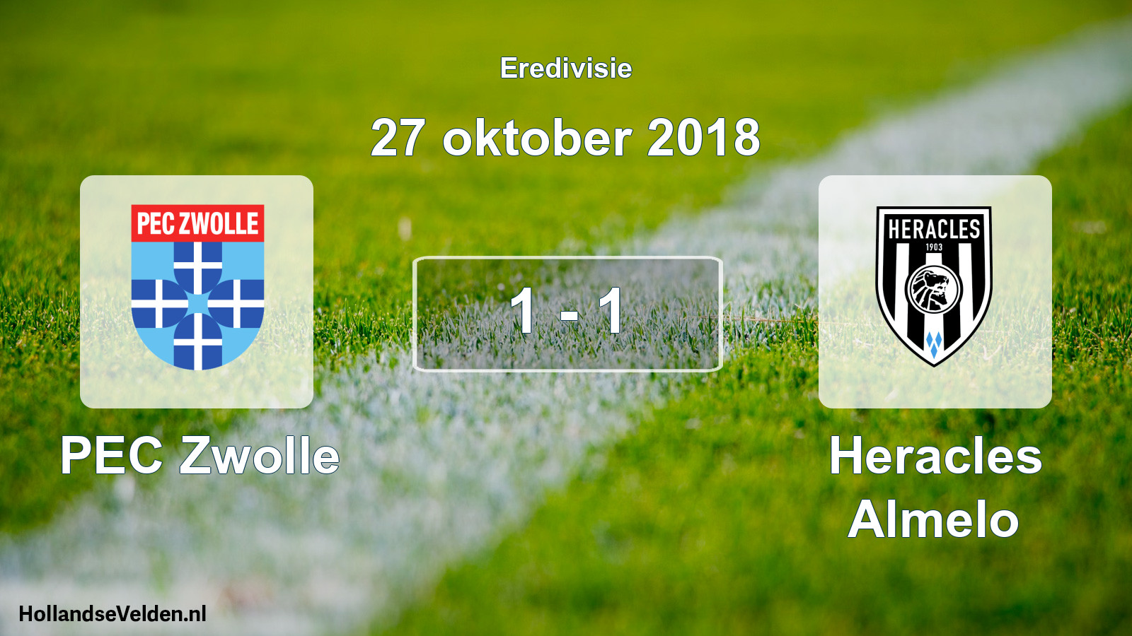 Total number of matches played: PEC Zwolle - Heracles Almelo 1 - 1 (27 October 2018)