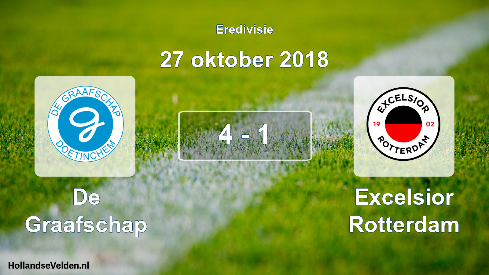 Total number of matches played: De Graafschap - Excelsior Rotterdam 4 - 1 (27 October 2018)