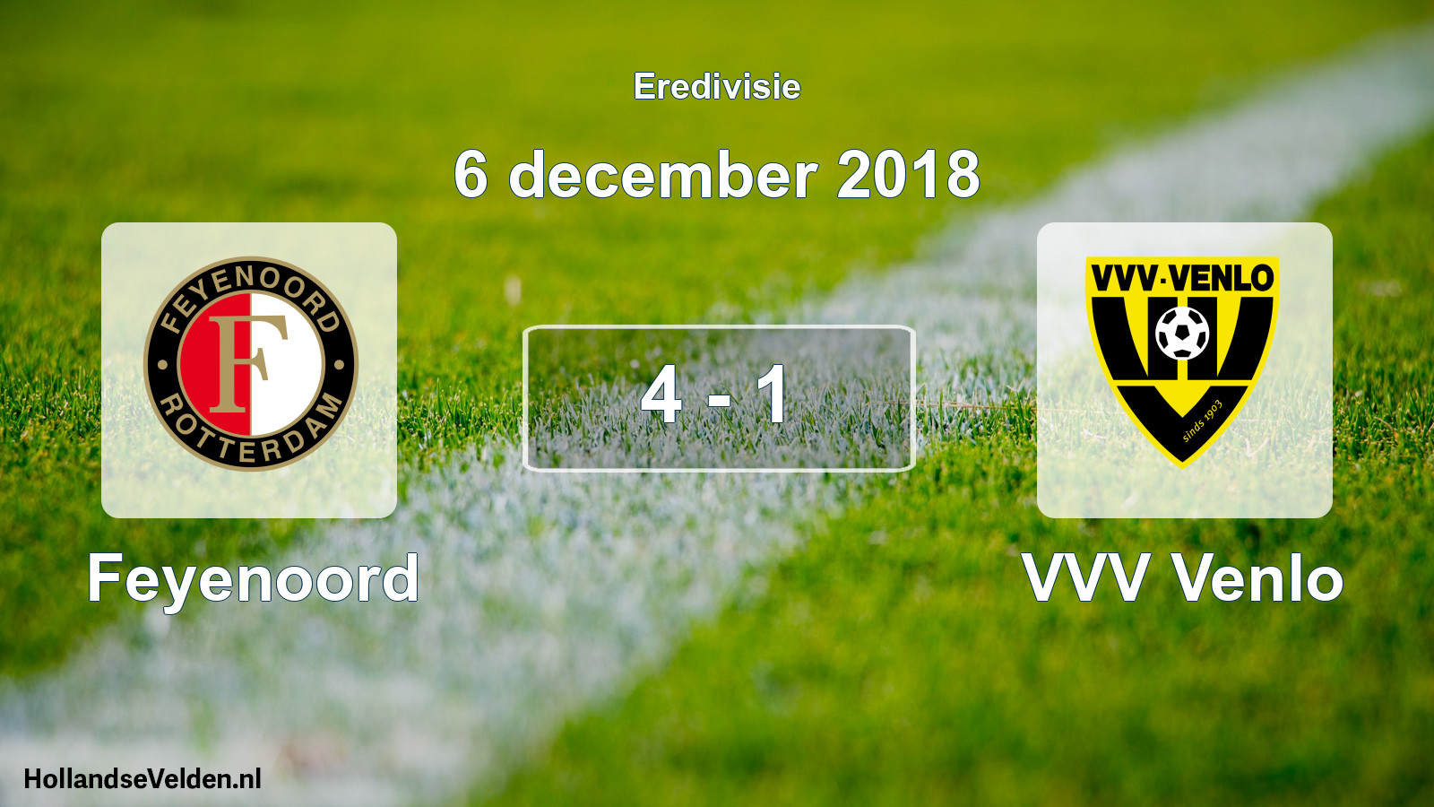 Total number of matches played: Feyenoord - VVV Venlo 4 - 1 (6 December 2018)