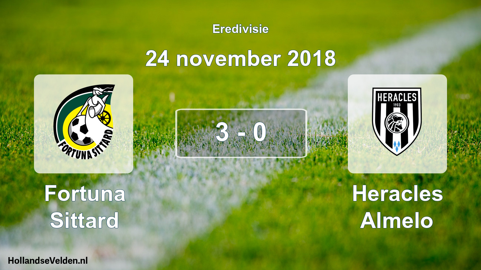 Total number of matches played: Fortuna Sittard - Heracles Almelo 3 - 0 (24 November 2018)