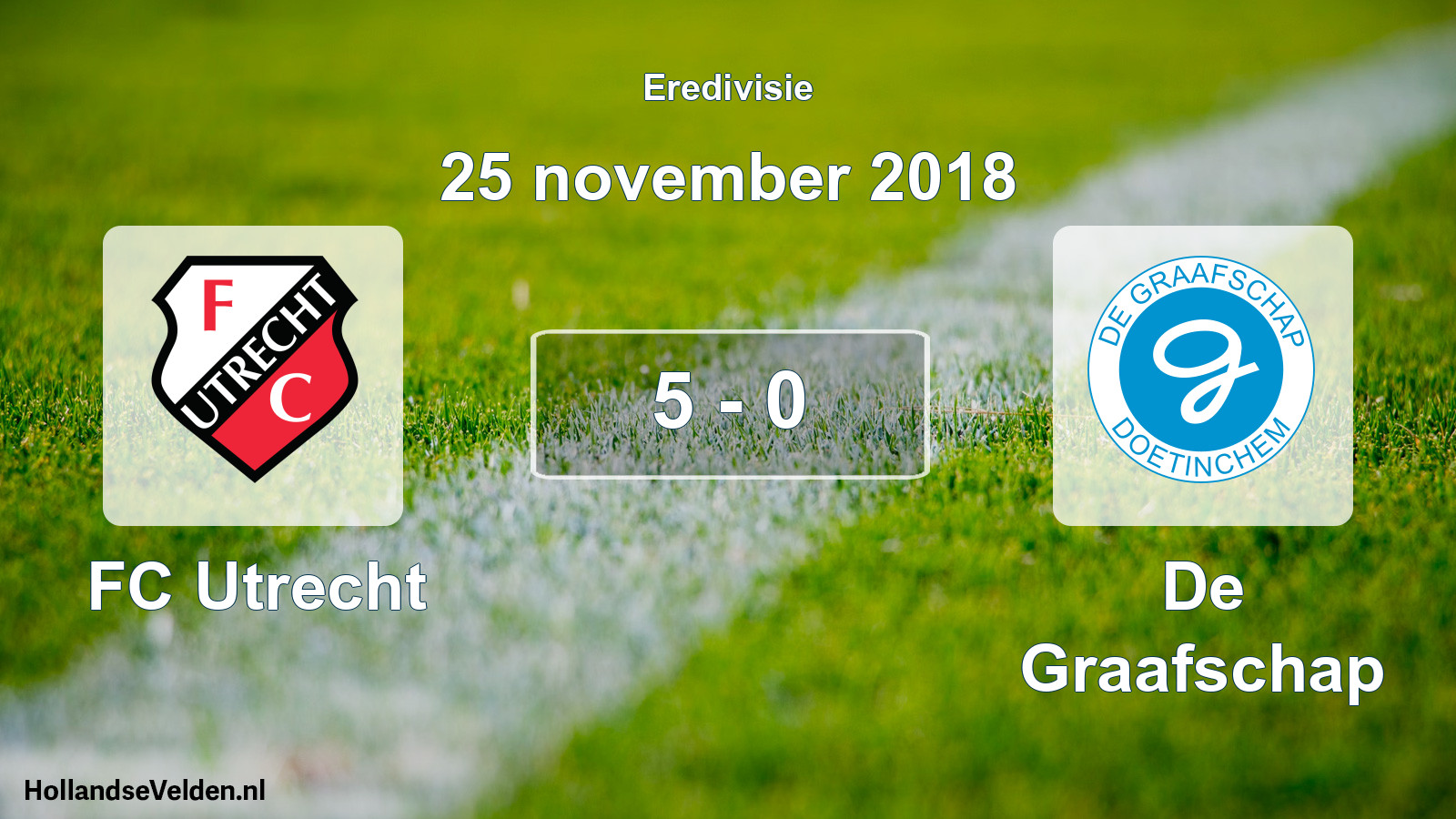 Total number of matches played: FC Utrecht - De Graafschap 5 - 0 (25 November 2018)