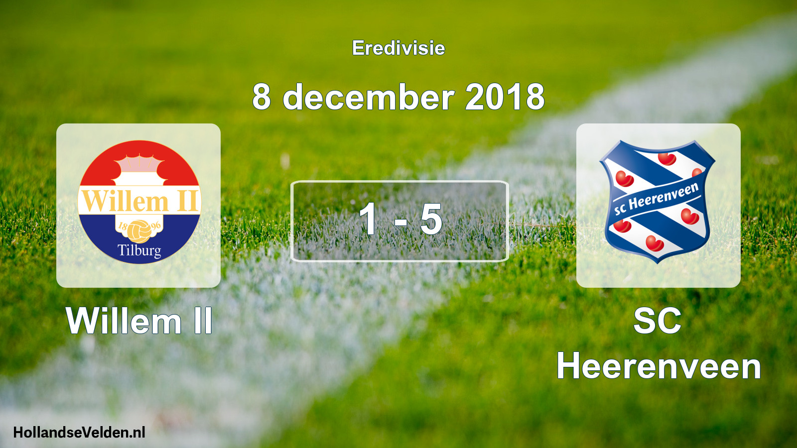 Total number of matches played: Willem II - SC Heerenveen 1 - 5 (8 December 2018)