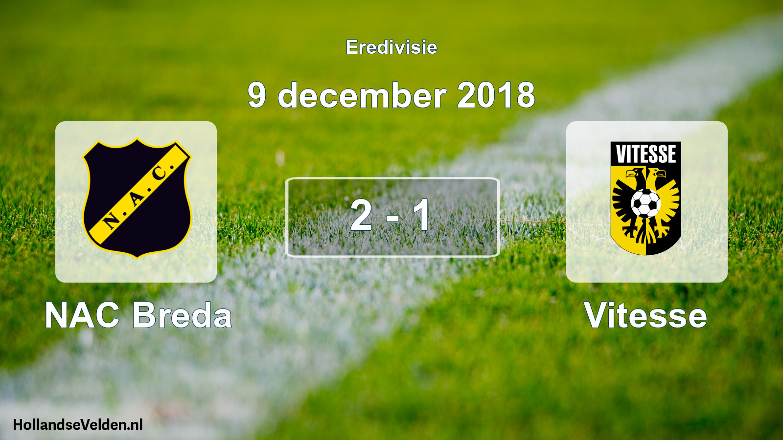 Total number of matches played: NAC Breda - Vitesse 2 - 1 (9 December 2018)