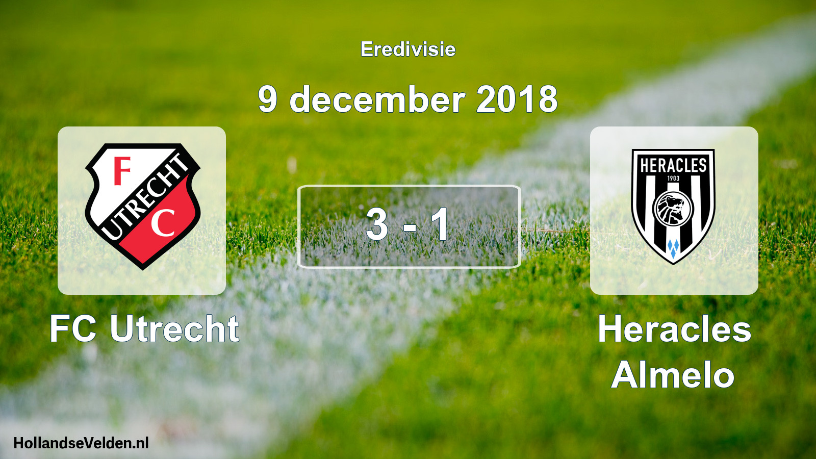 Total number of matches played: FC Utrecht - Heracles Almelo 3 - 1 (9 December 2018)