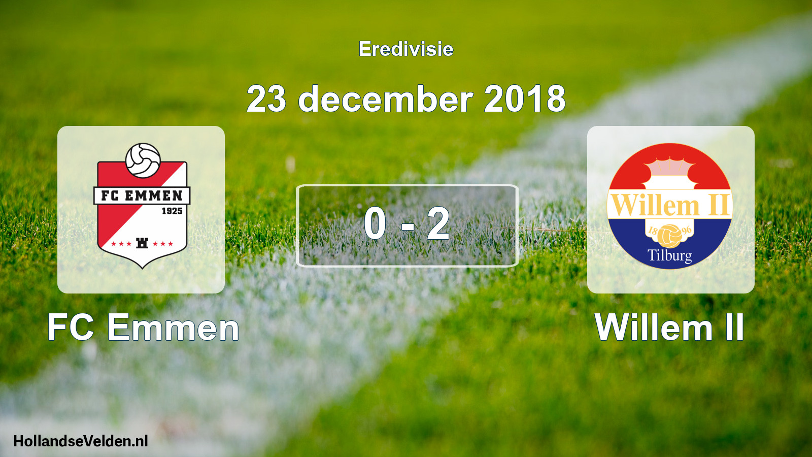 Total number of matches played: FC Emmen - Willem II 0 - 2 (23 December 2018)