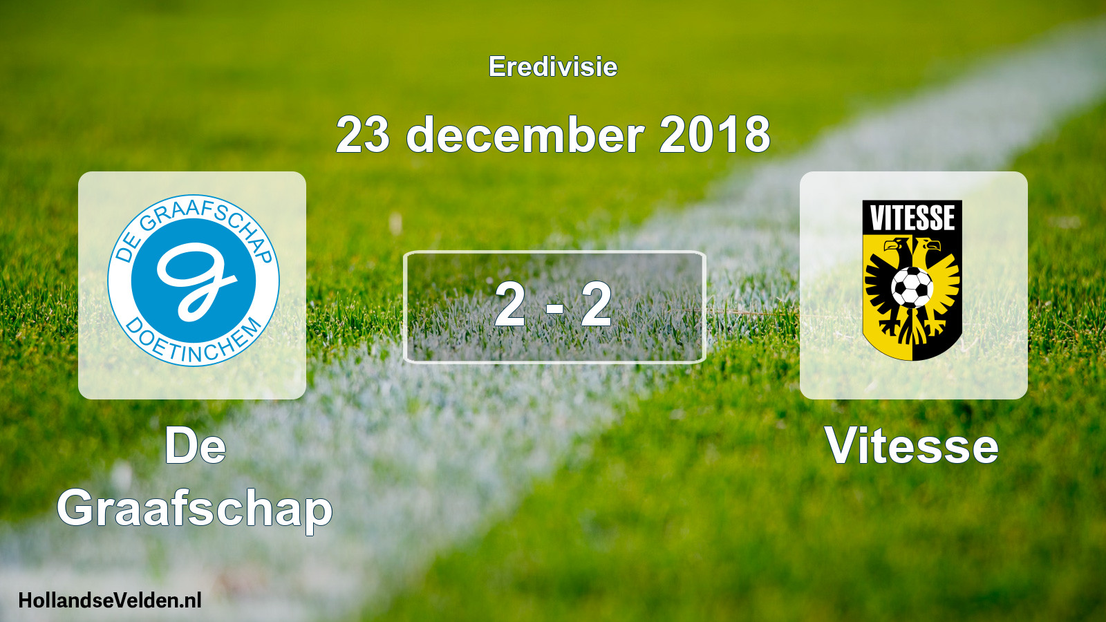 Total number of matches played: De Graafschap - Vitesse 2 - 2 (23 December 2018)