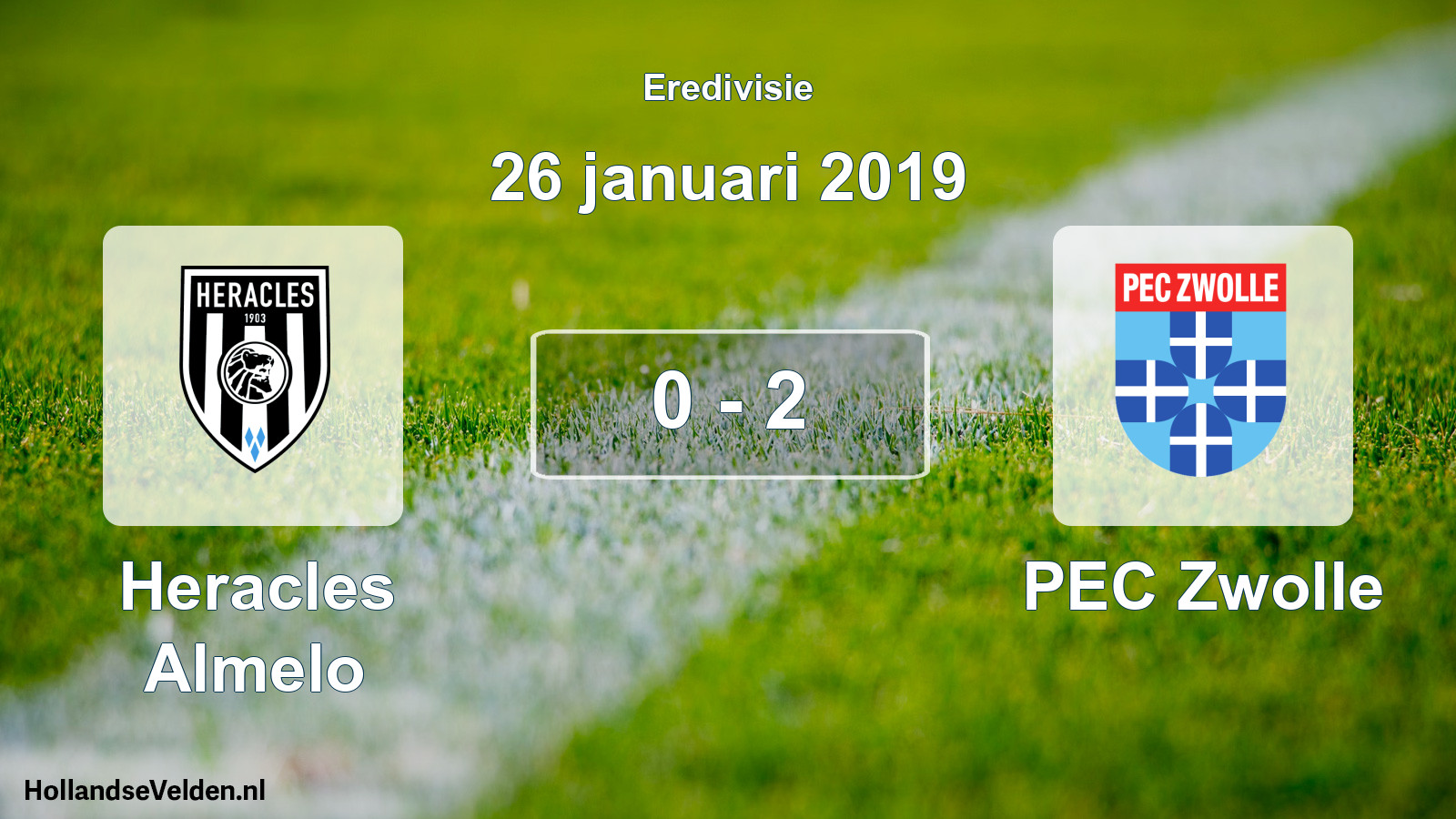 Total number of matches played: Heracles Almelo - PEC Zwolle 0 - 2 (26 January 2019)