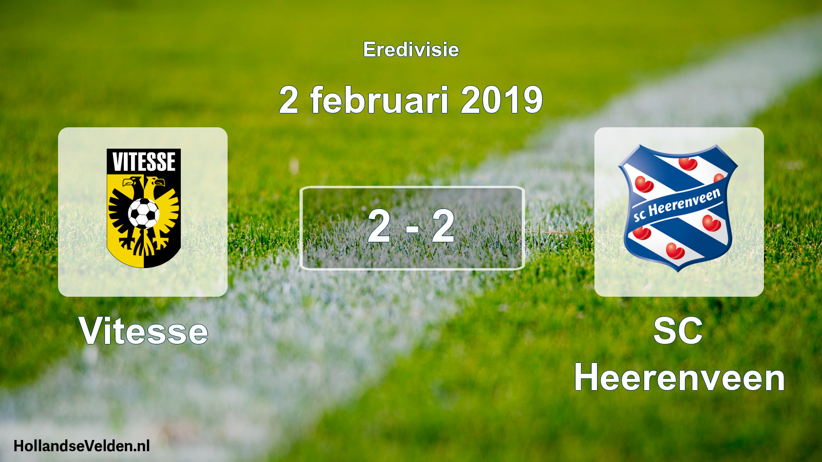 Total number of matches played: Vitesse - SC Heerenveen 2 - 2 (2 February 2019)