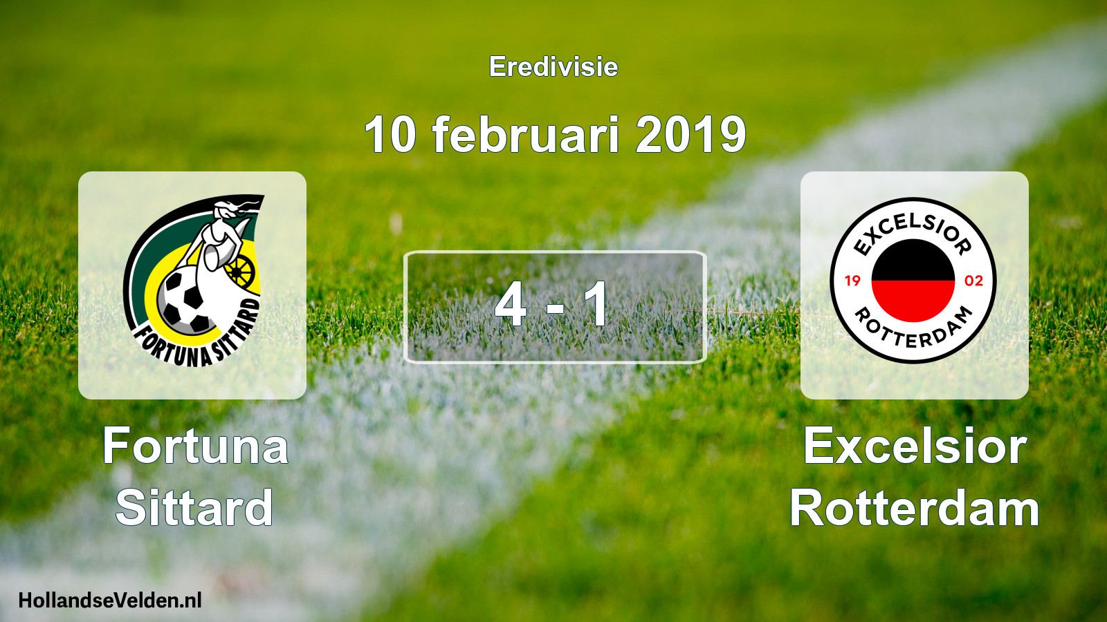 Total number of matches played: Fortuna Sittard - Excelsior Rotterdam 4 - 1 (10 February 2019)
