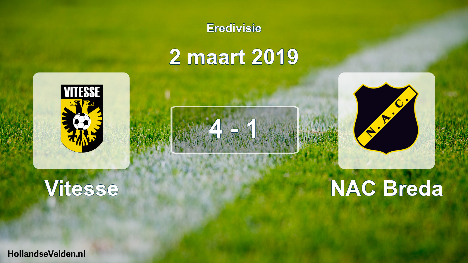 Total number of matches played: Vitesse - NAC Breda 4 - 1 (2 March 2019)