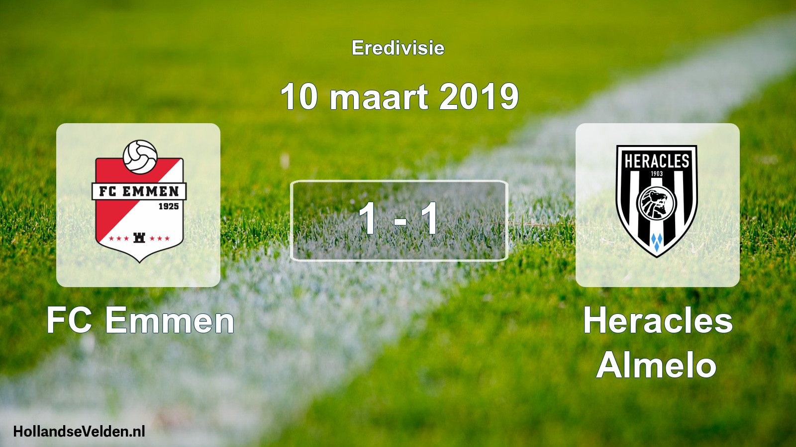 Total number of matches played: FC Emmen - Heracles Almelo 1 - 1 (10 March 2019)