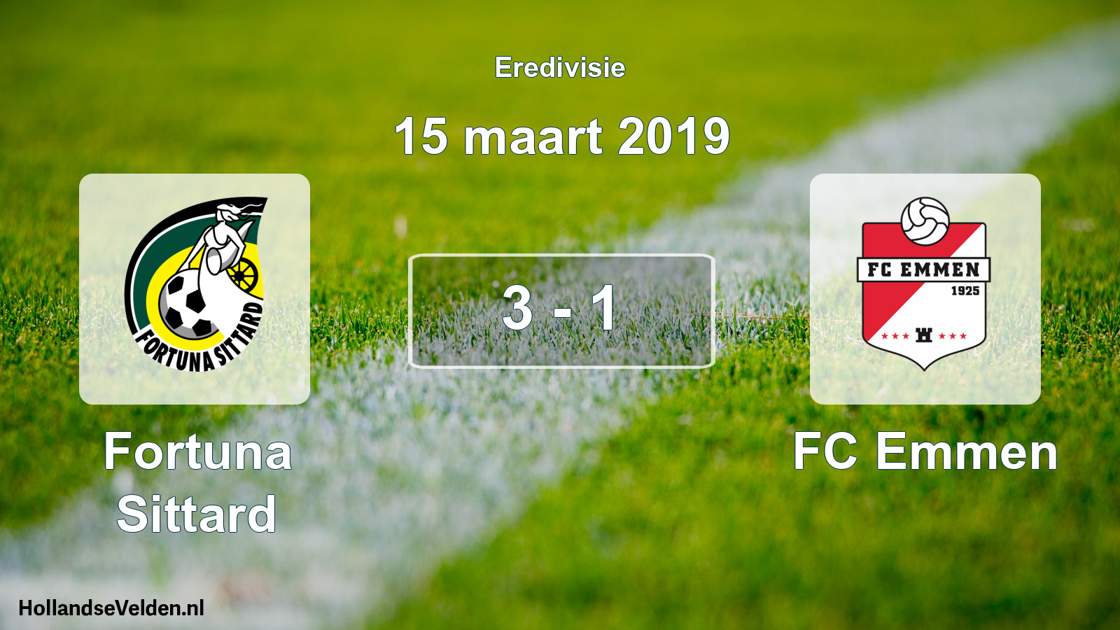 Total number of matches played: Fortuna Sittard - FC Emmen 3 - 1 (15 March 2019)