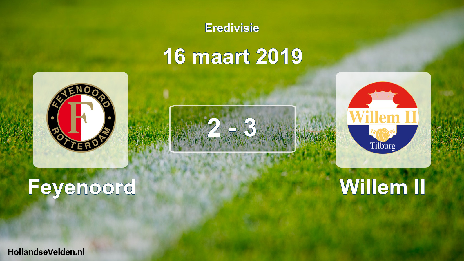 Total number of matches played: Feyenoord - Willem II 2 - 3 (16 March 2019)