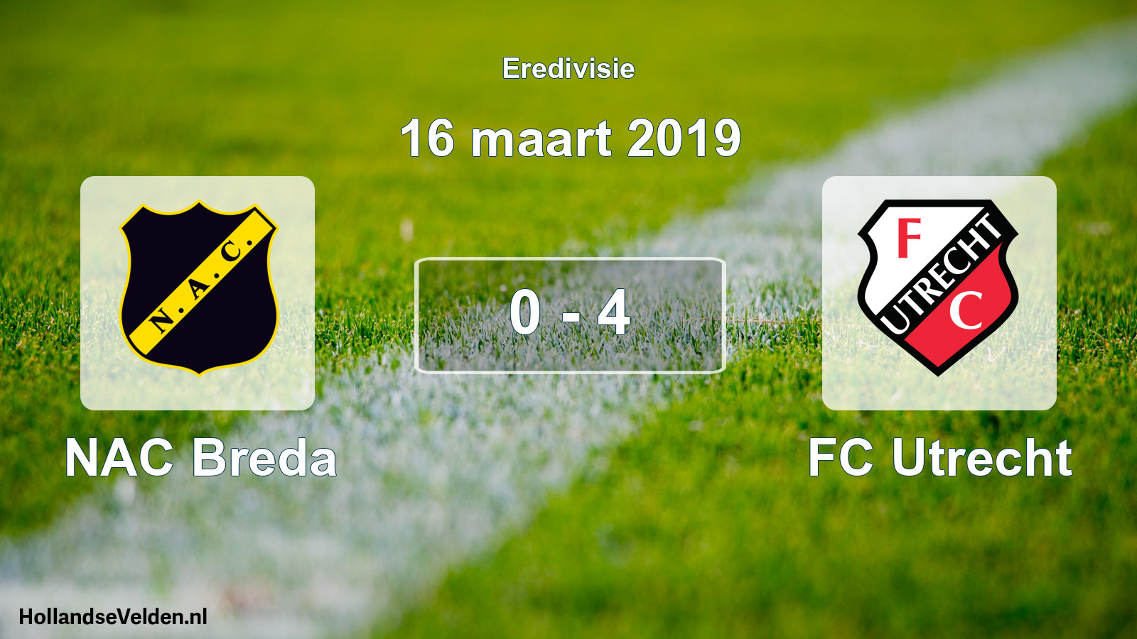 Total number of matches played: NAC Breda - FC Utrecht 0 - 4 (16 March 2019)